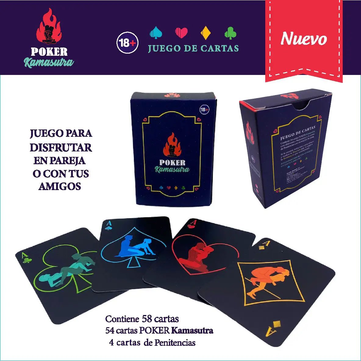 Juego De Cartas Poker Kamasutra Con Posiciones Variadas by lamoresex